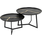 Arizona Set of Two Textured Aluminium Coffee Tables