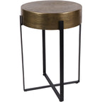 Santa Cruz Etched Brass Finish Side Table