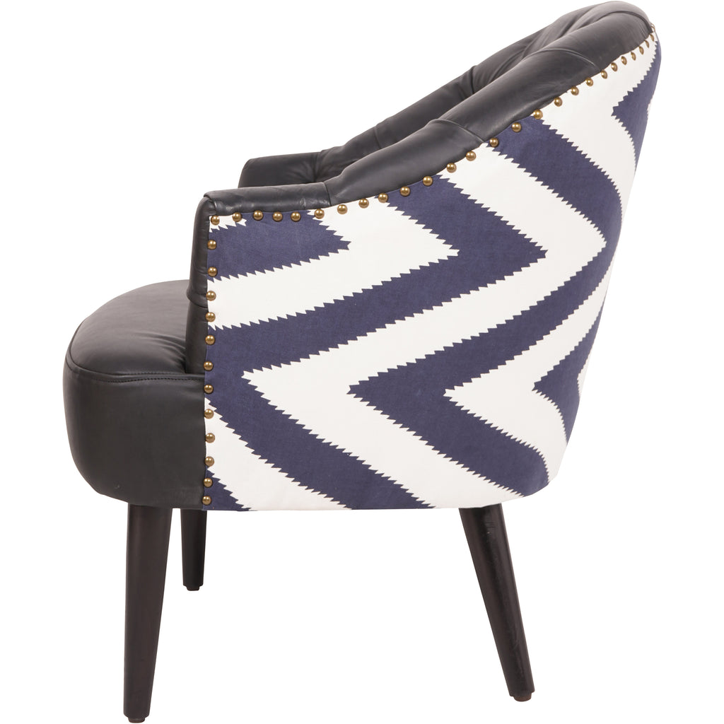 Admiral Occasional Chair with Leather Front &  Fabric Back