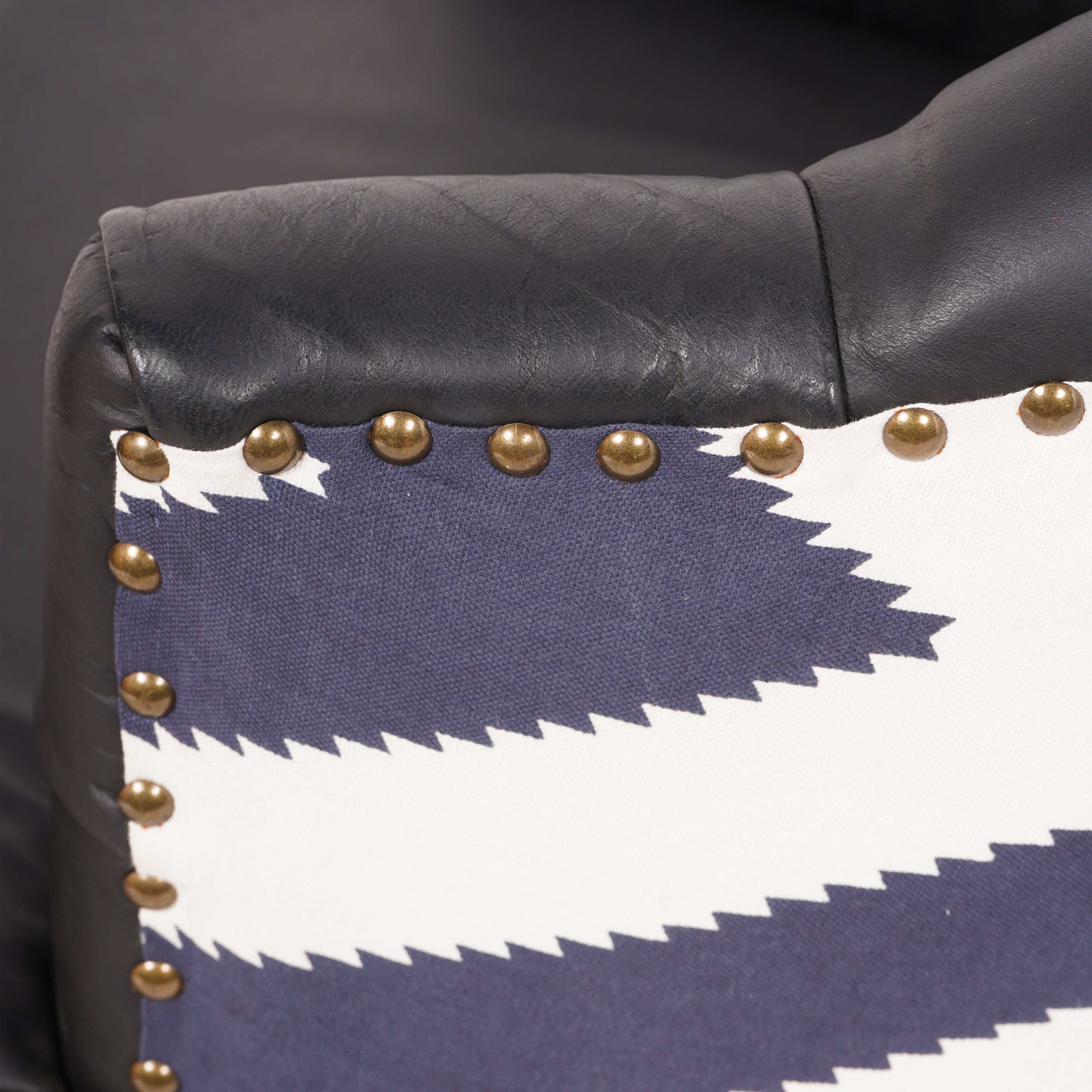 Admiral Occasional Chair with Leather Front &  Fabric Back