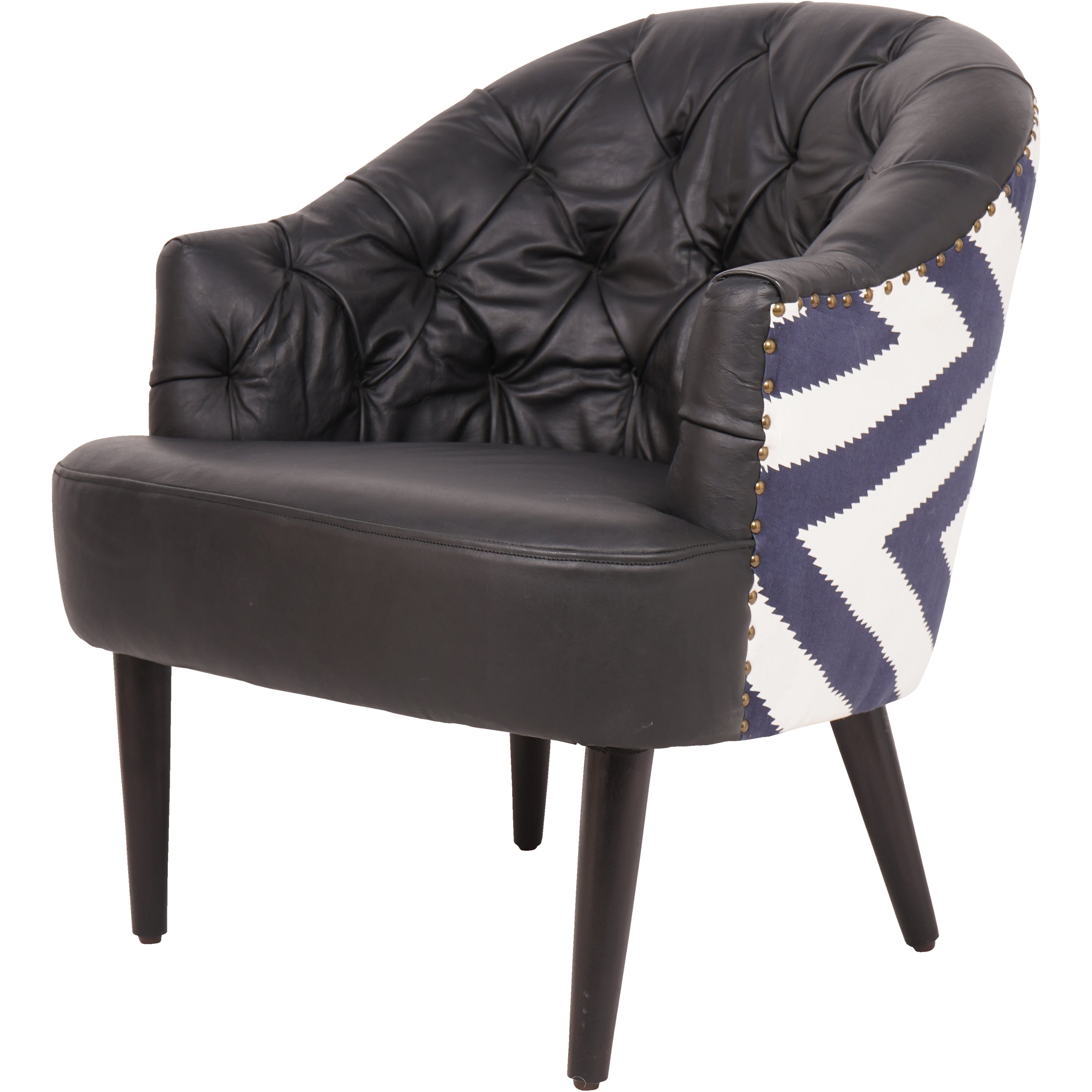 Admiral Occasional Chair with Leather Front &  Fabric Back
