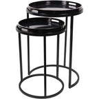 Squares Pattern Set Of 2 Side Tray Tables