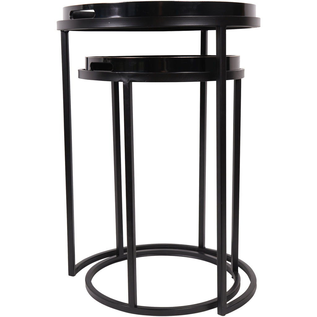 Squares Pattern Set Of 2 Side Tray Tables