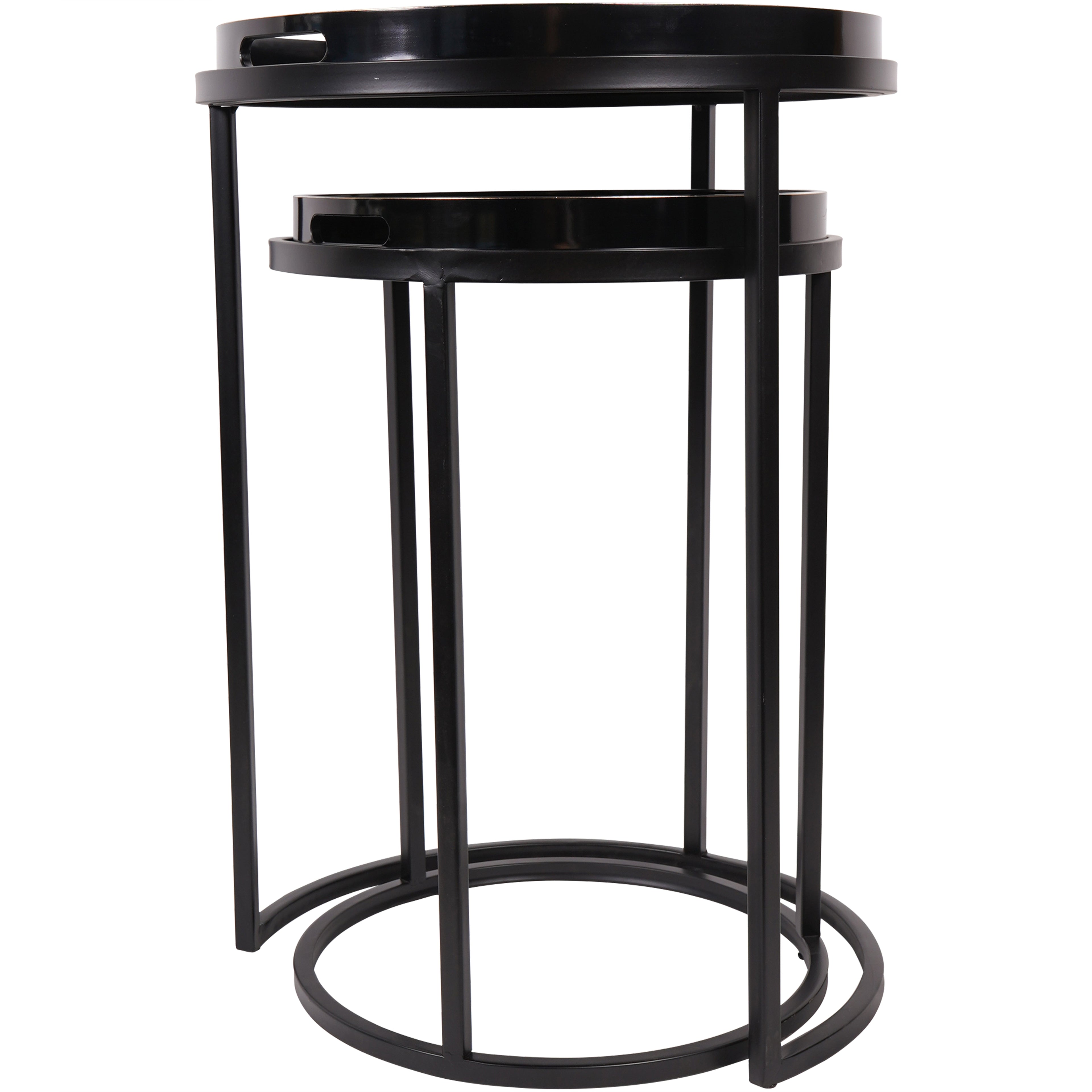 Squares Pattern Set Of 2 Side Tray Tables