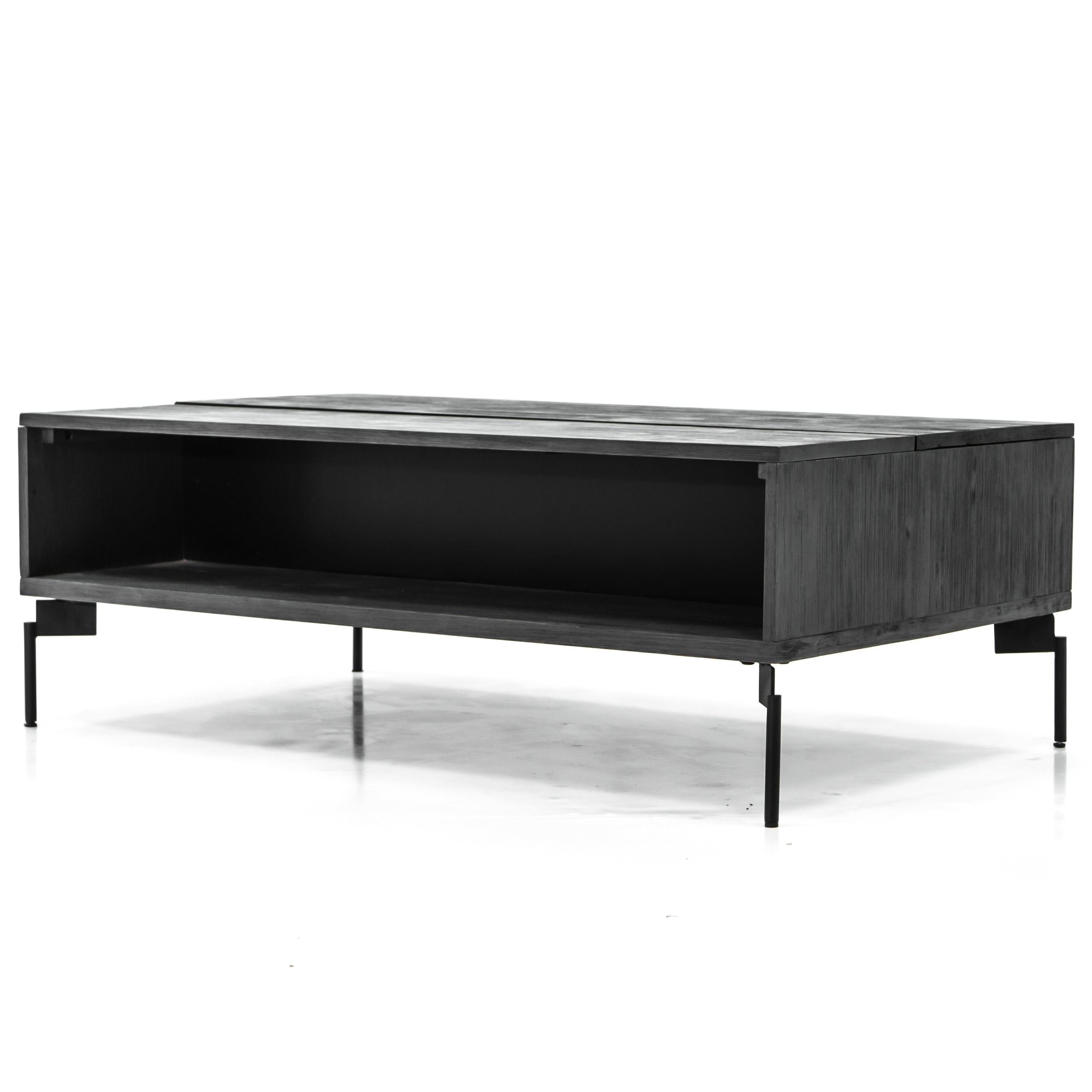Bronks Black Acacia Coffee Table with Motion Top Mechanism