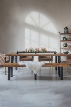 Burnham II Herringbone Wooden Dining Table