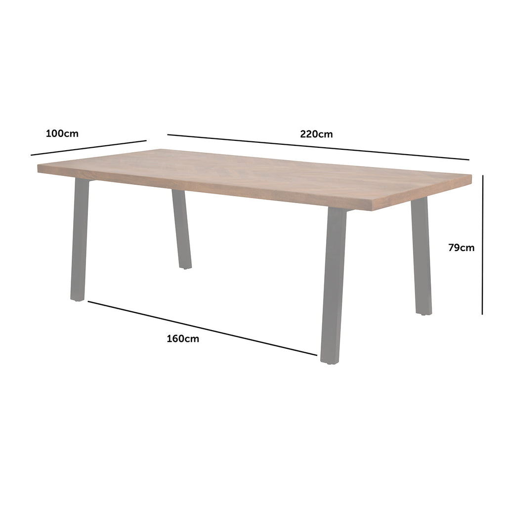 Burnham II Herringbone Wooden Dining Table