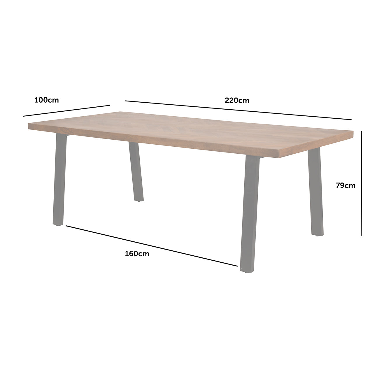 Burnham II Herringbone Wooden Dining Table