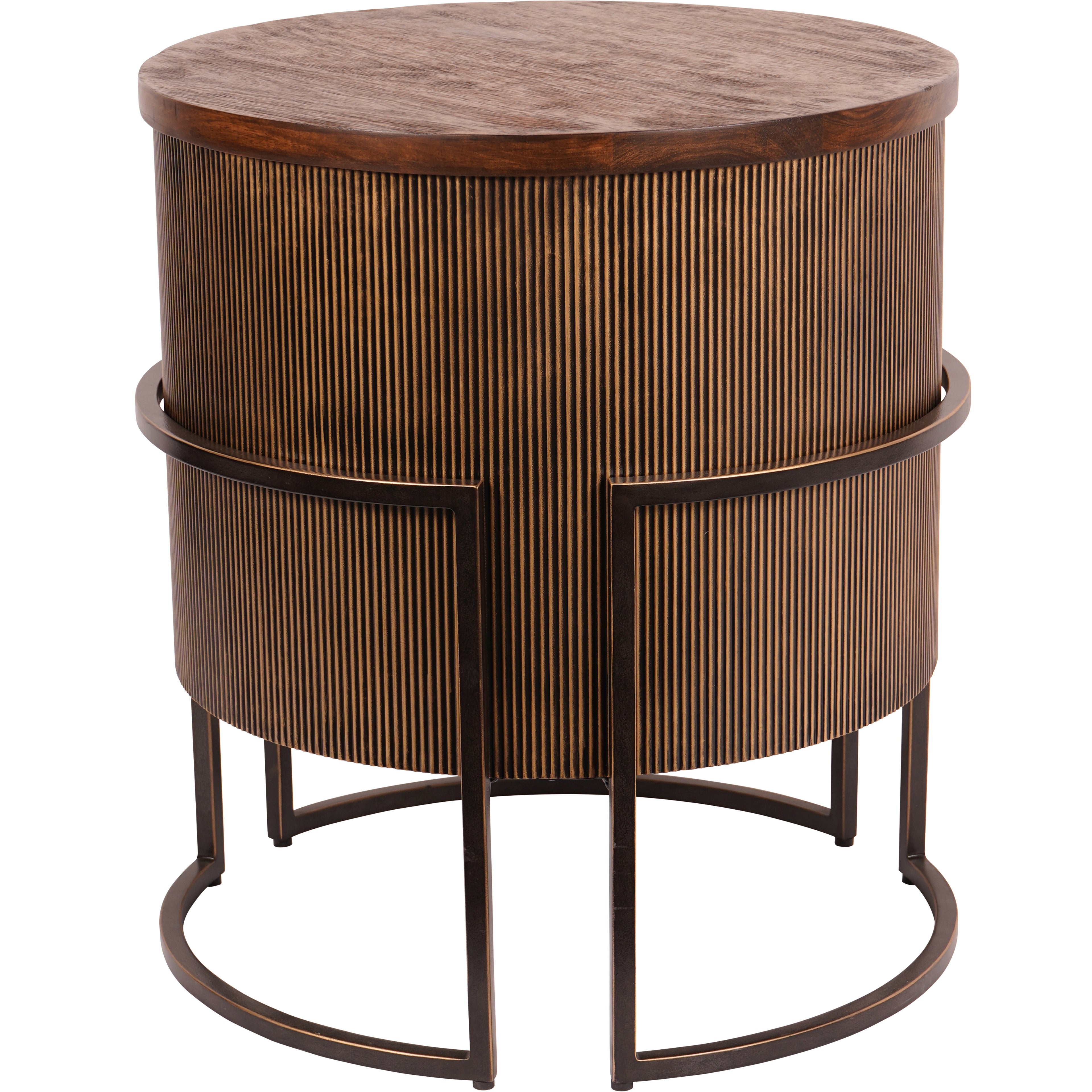 Hunter Corrugated Gold End Table