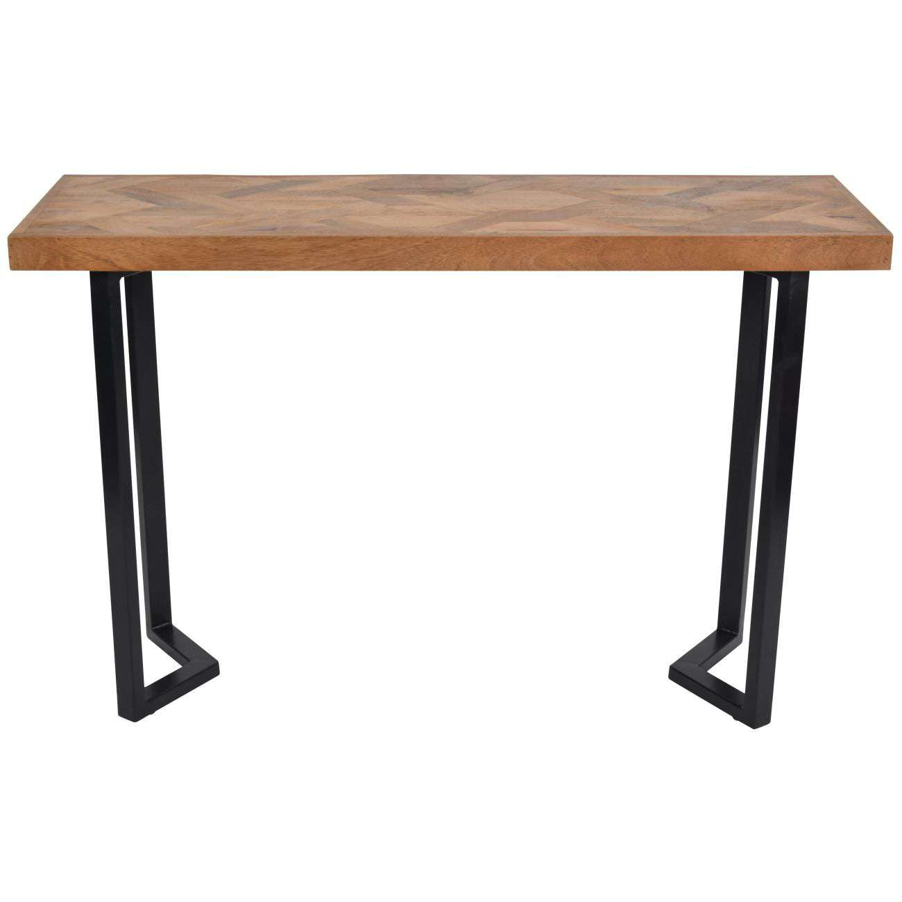 Marston Geometric II Wooden Hall Console Table Large