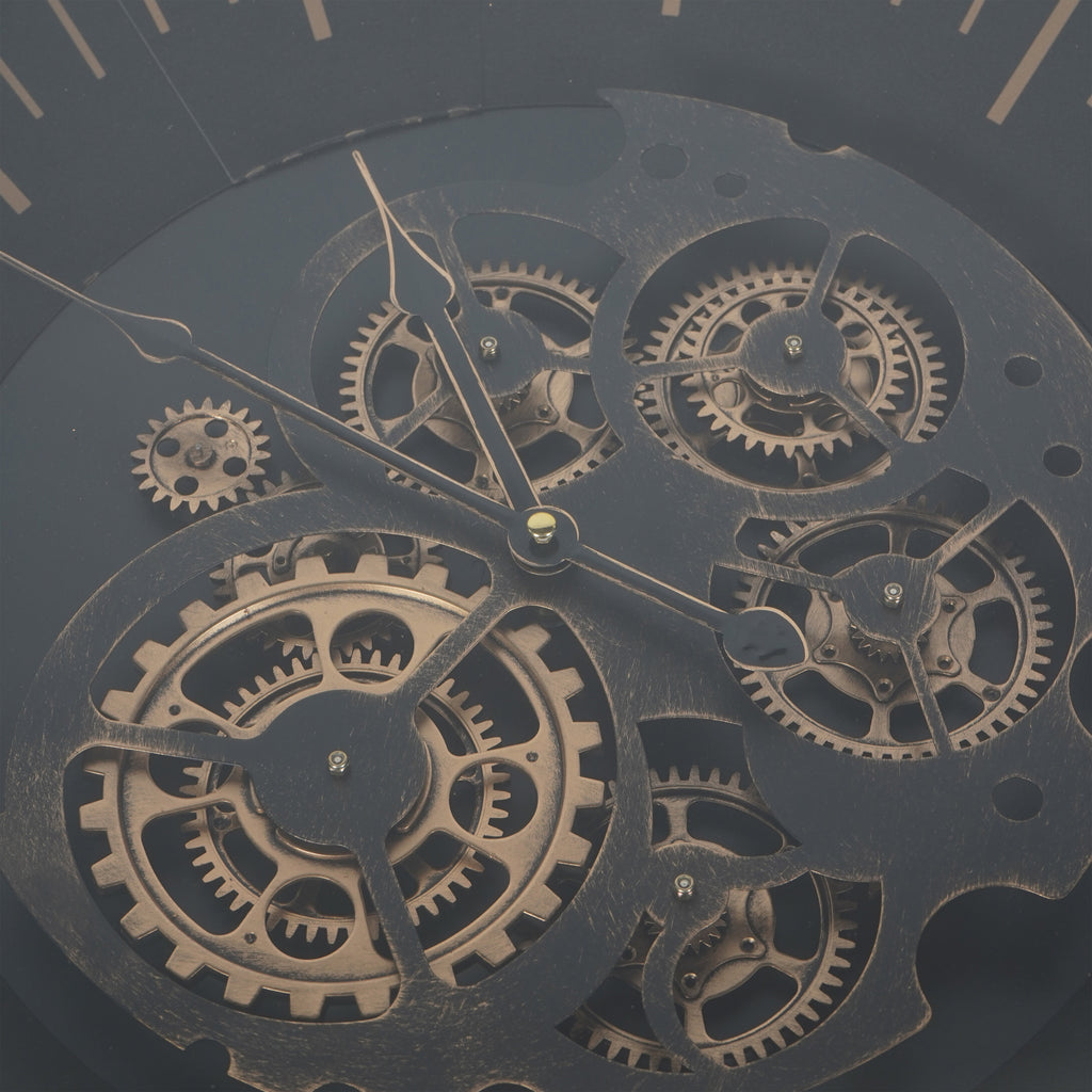 Palladium Side Table Clock with Moving Dials