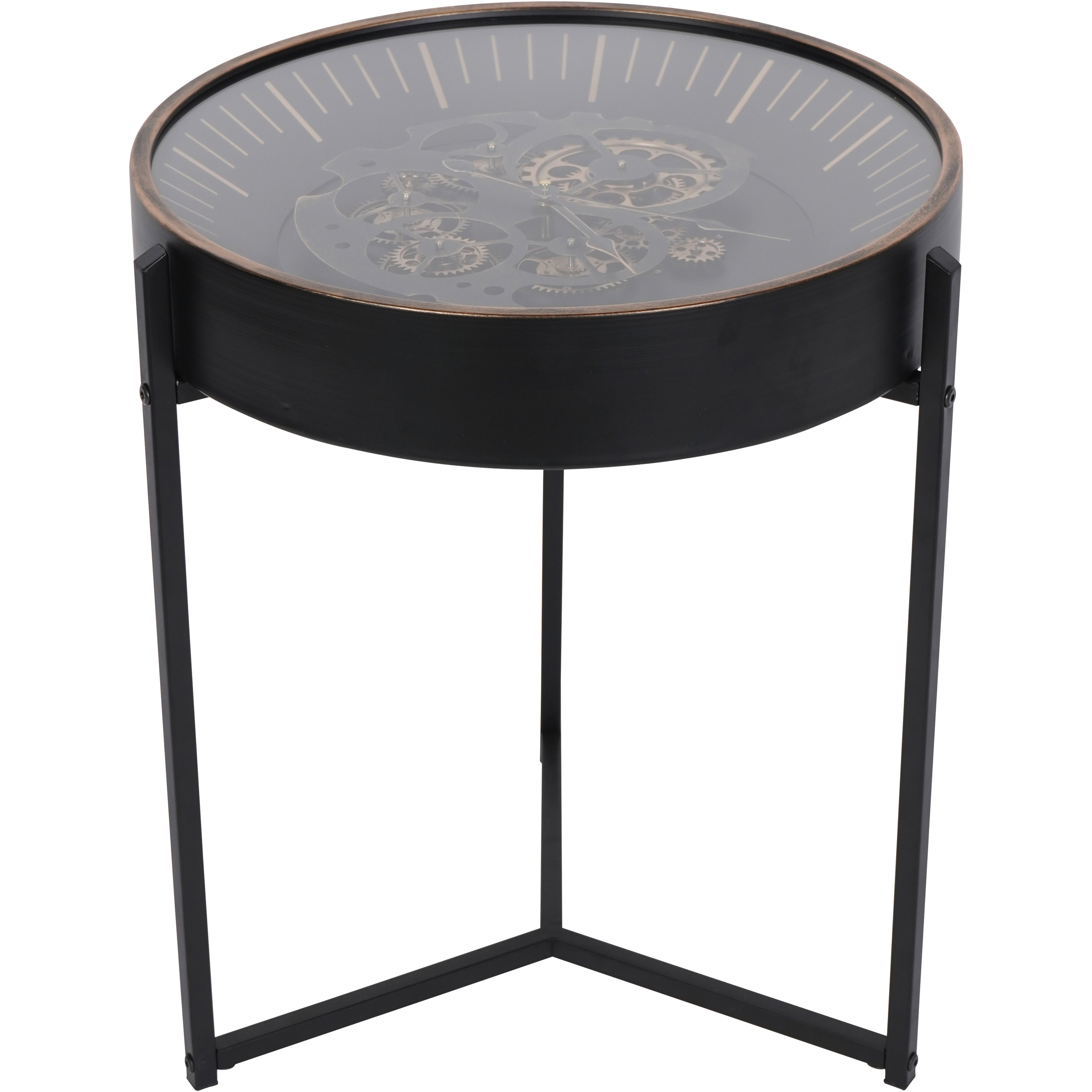 Palladium Side Table Clock with Moving Dials