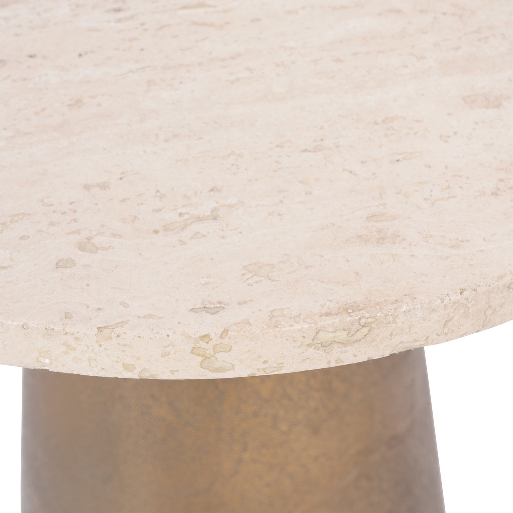 Clifton II Light Travertine Side Table