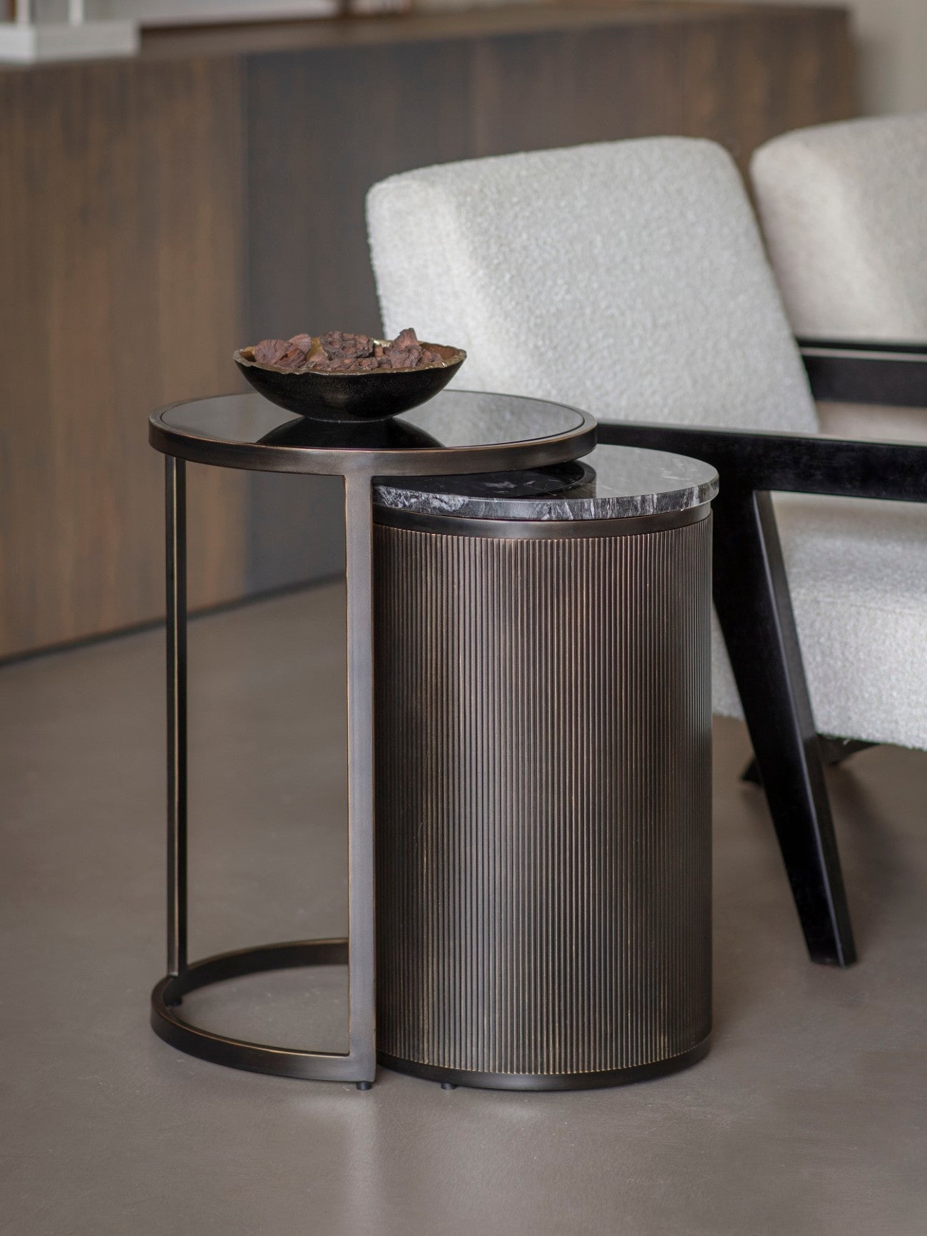 Belvedere Black Set of 2 Nesting Side Tables