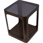 Thorpe Square Metal and Glass Side Table