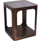 Thorpe Square Metal and Glass Side Table