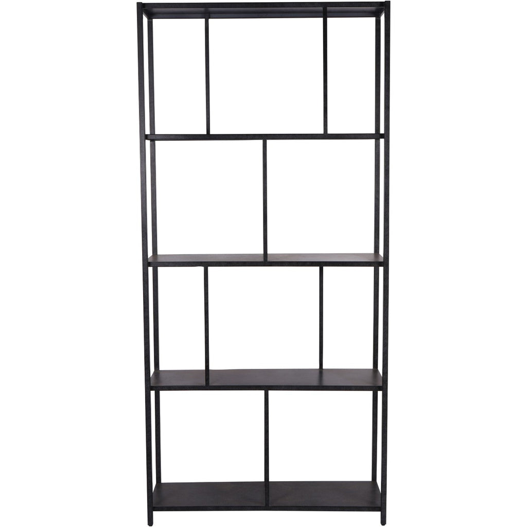 Brooks Tall Metal Shelving Unit Mottled Black
