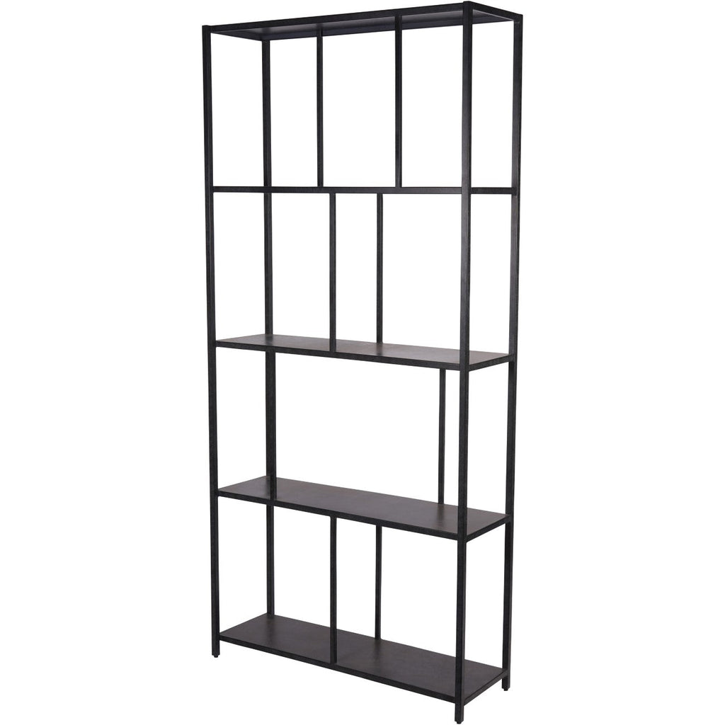 Brooks Tall Metal Shelving Unit Mottled Black