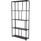 Brooks Tall Metal Shelving Unit Mottled Black