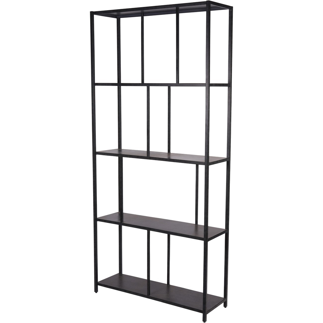 Brooks Tall Metal Shelving Unit Mottled Black