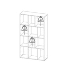 Maze Bookcase with 1 Door in Jackson Hickory and White High Gloss