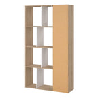 Maze Bookcase with 1 Door in Jackson Hickory and White High Gloss