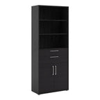 Prima Bookcase 3 Shelves with 2 Drawers 2 Doors