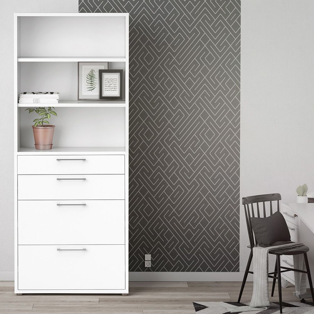 Prima Bookcase 2 Shelves With 2 Drawers 2 File Drawers