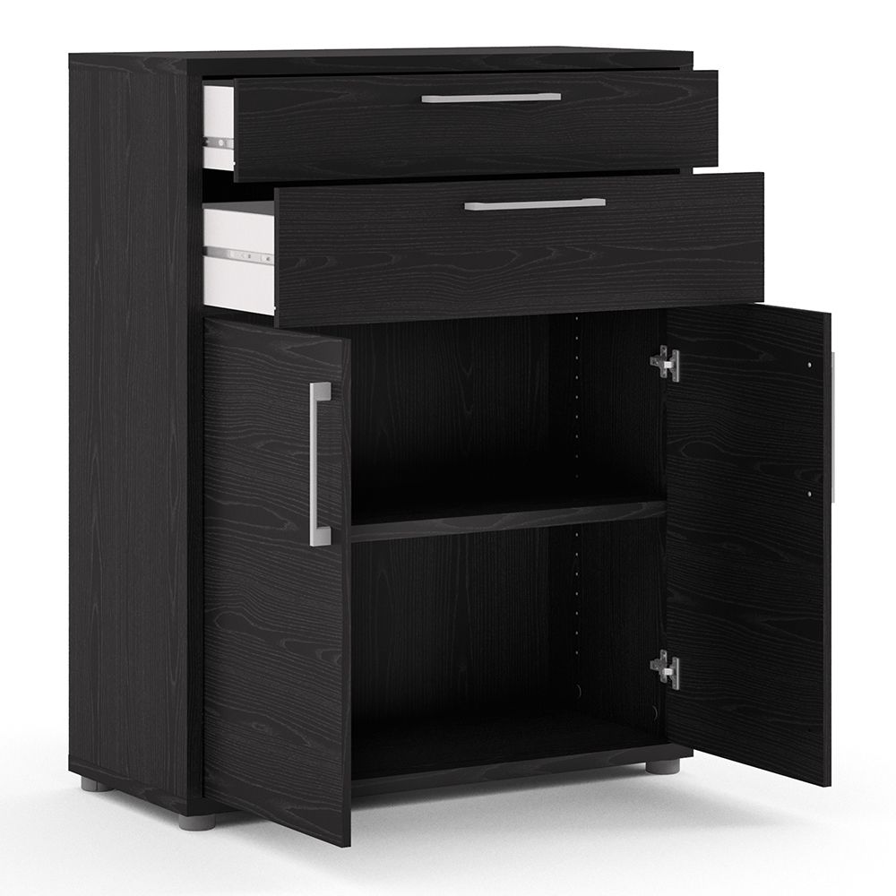 Prima Bookcase 1 Shelf With 2 Drawers 2 Doors