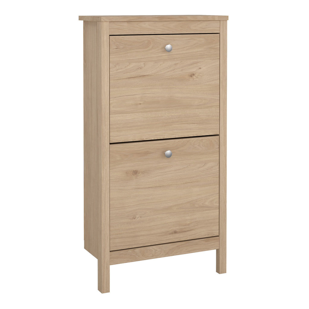 Barcelona Shoe Cabinet 2 Flap Doors in Jackson Hickory Oak