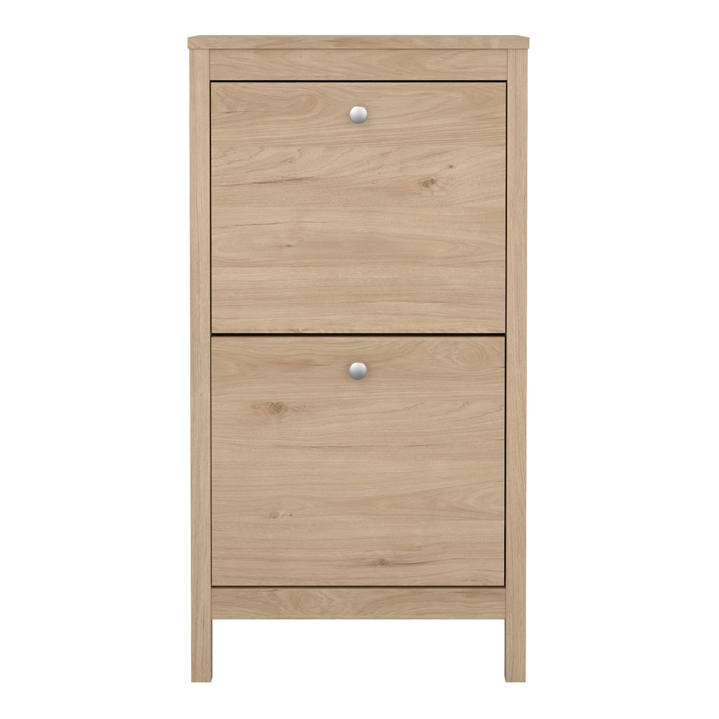 Barcelona Shoe Cabinet 2 Flap Doors in Jackson Hickory Oak