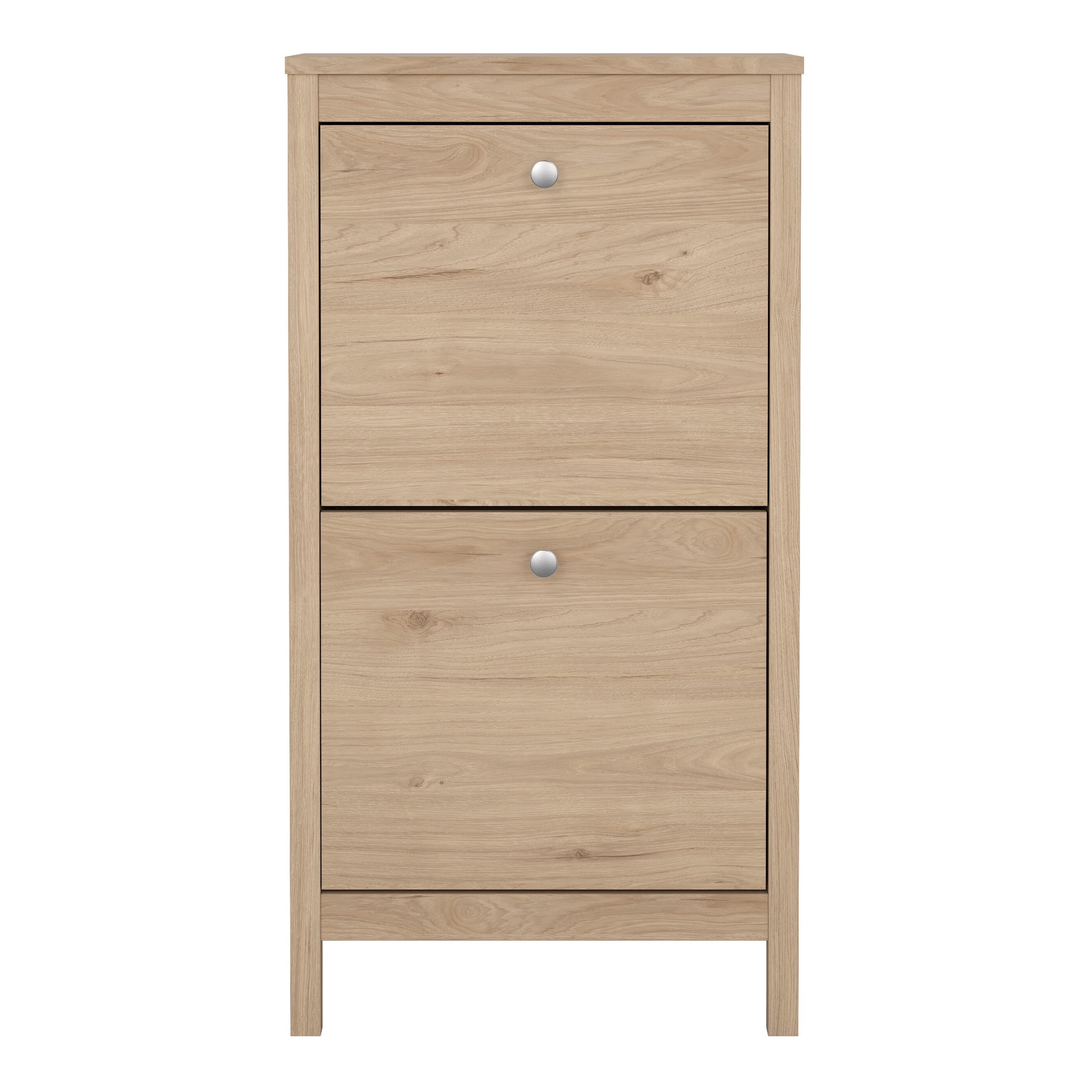 Barcelona Shoe Cabinet 2 Flap Doors in Jackson Hickory Oak