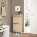 Barcelona Shoe Cabinet 2 Flap Doors in Jackson Hickory Oak