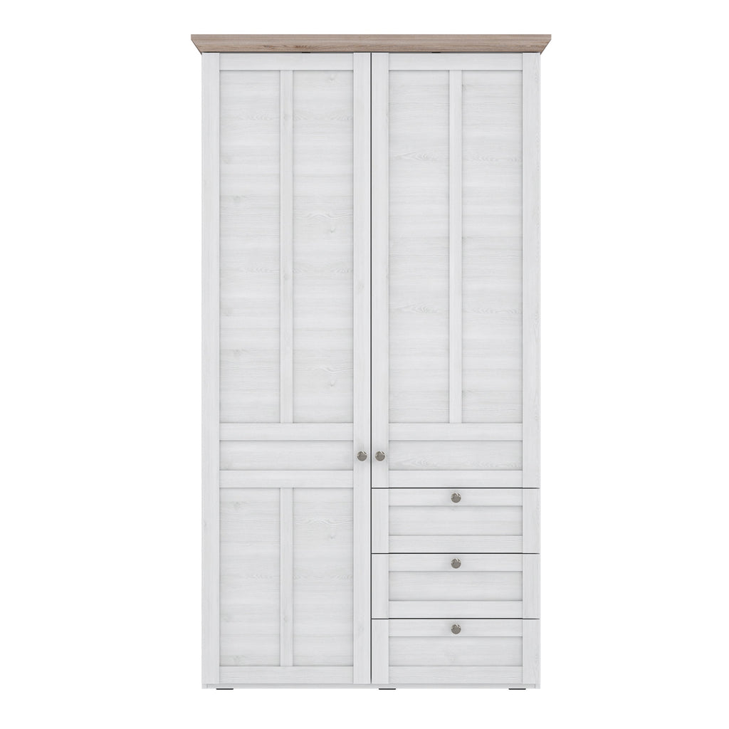 Illoppa Wardrobe in Snowy Oak/Oak Nelson