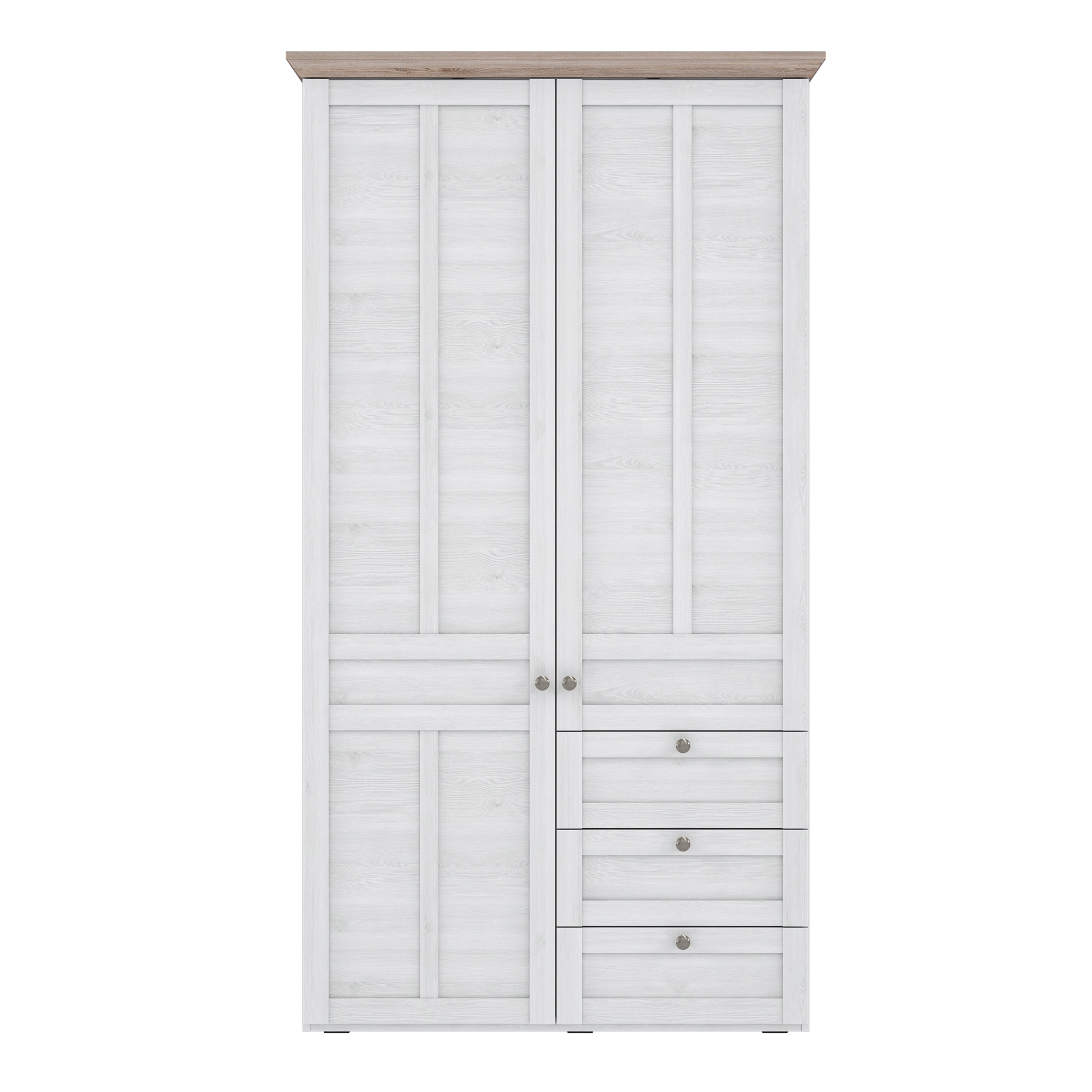 Illoppa Wardrobe in Snowy Oak/Oak Nelson