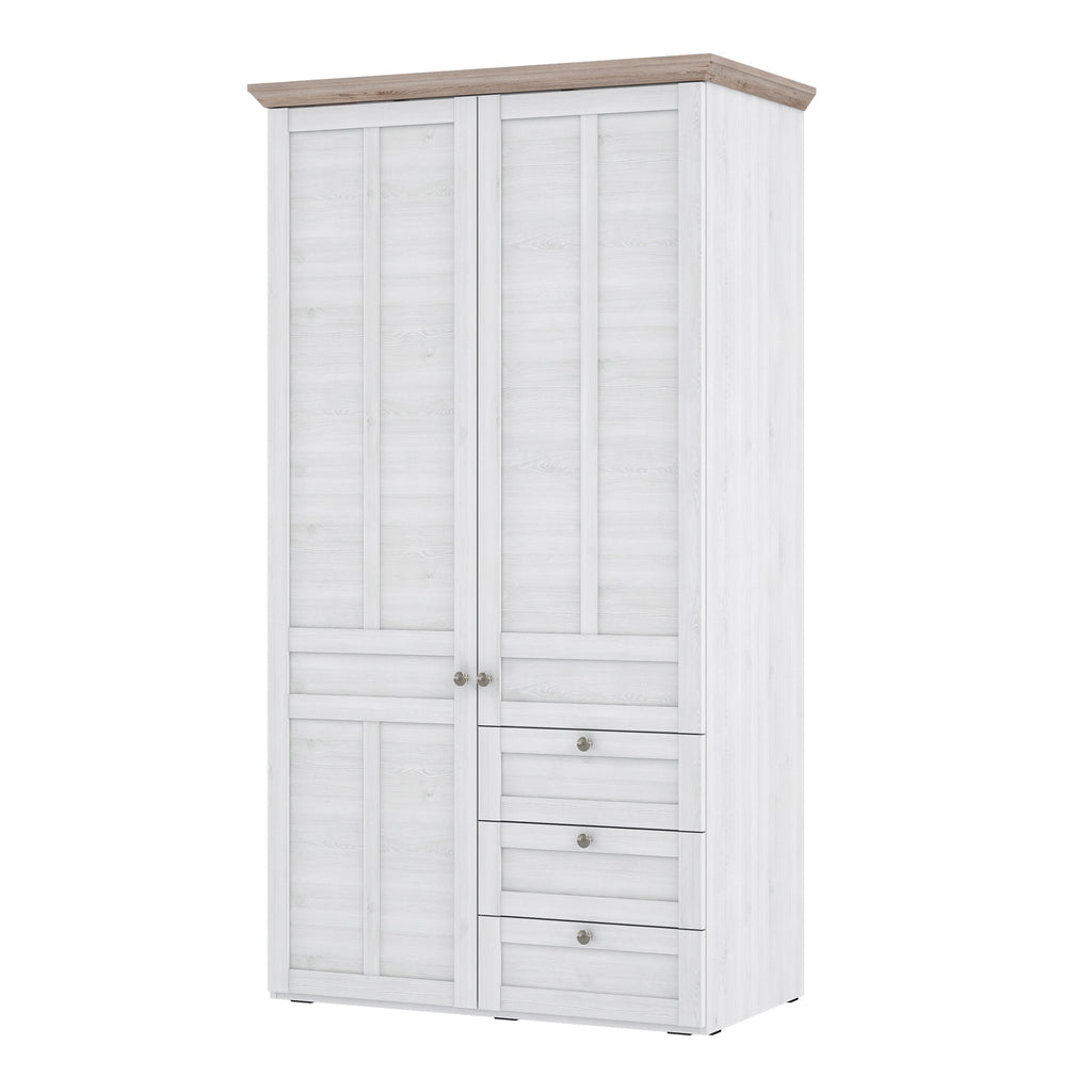 Illoppa Wardrobe in Snowy Oak/Oak Nelson