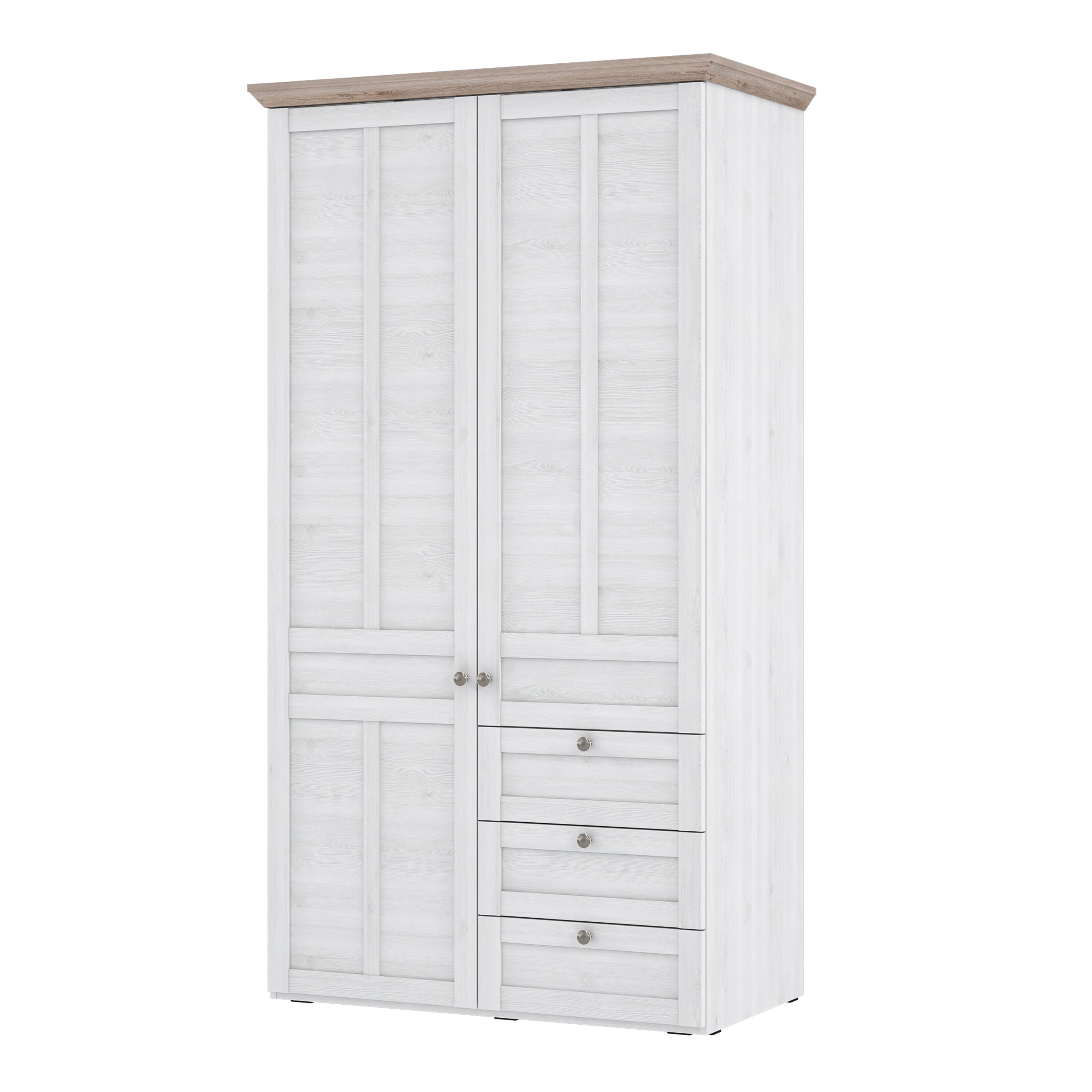 Illoppa Wardrobe in Snowy Oak/Oak Nelson