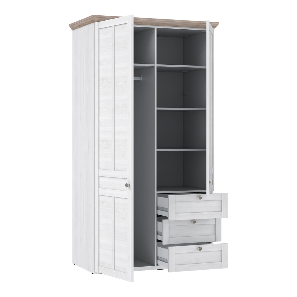 Illoppa Wardrobe in Snowy Oak/Oak Nelson