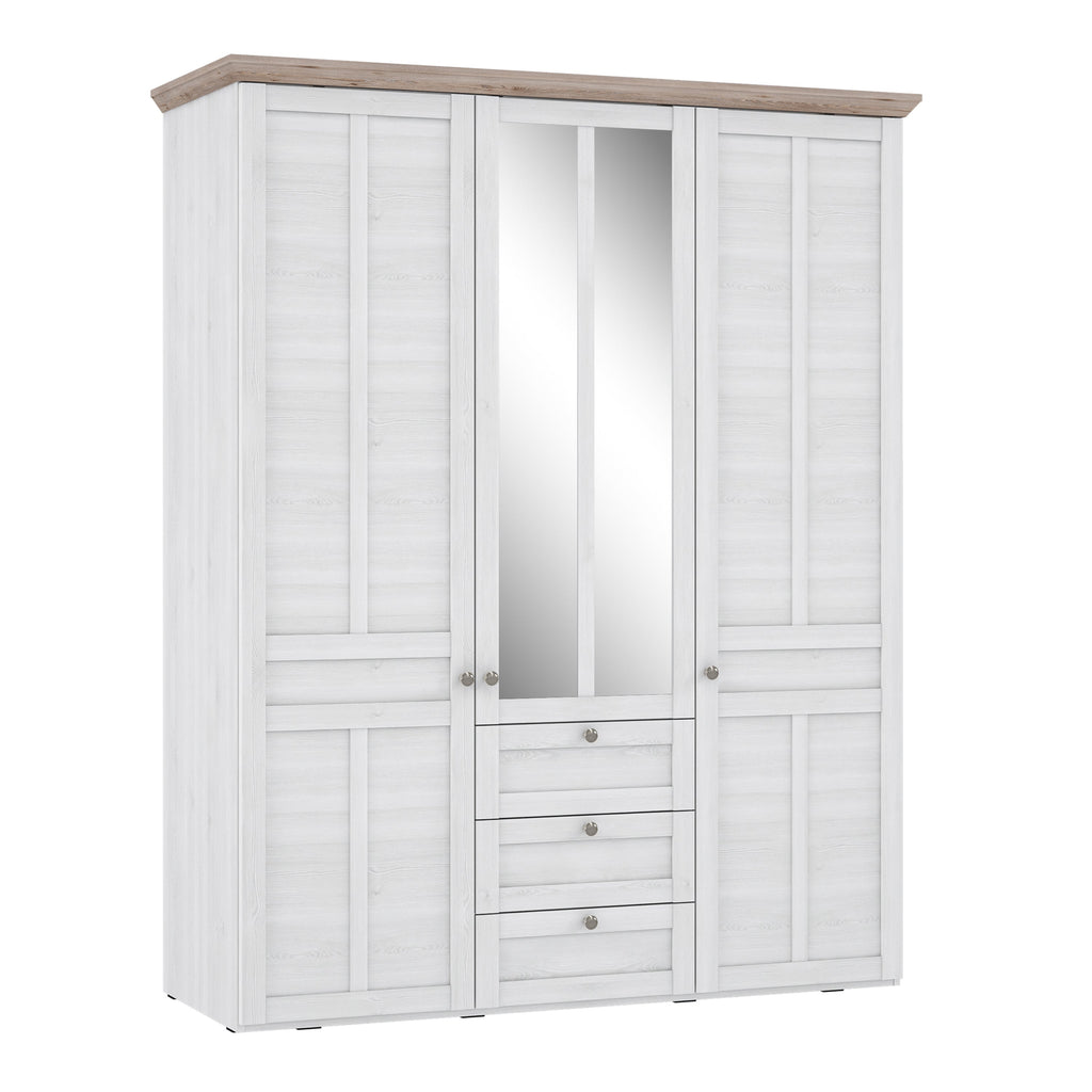 Illoppa Wardrobe in Snowy Oak/Oak Nelson