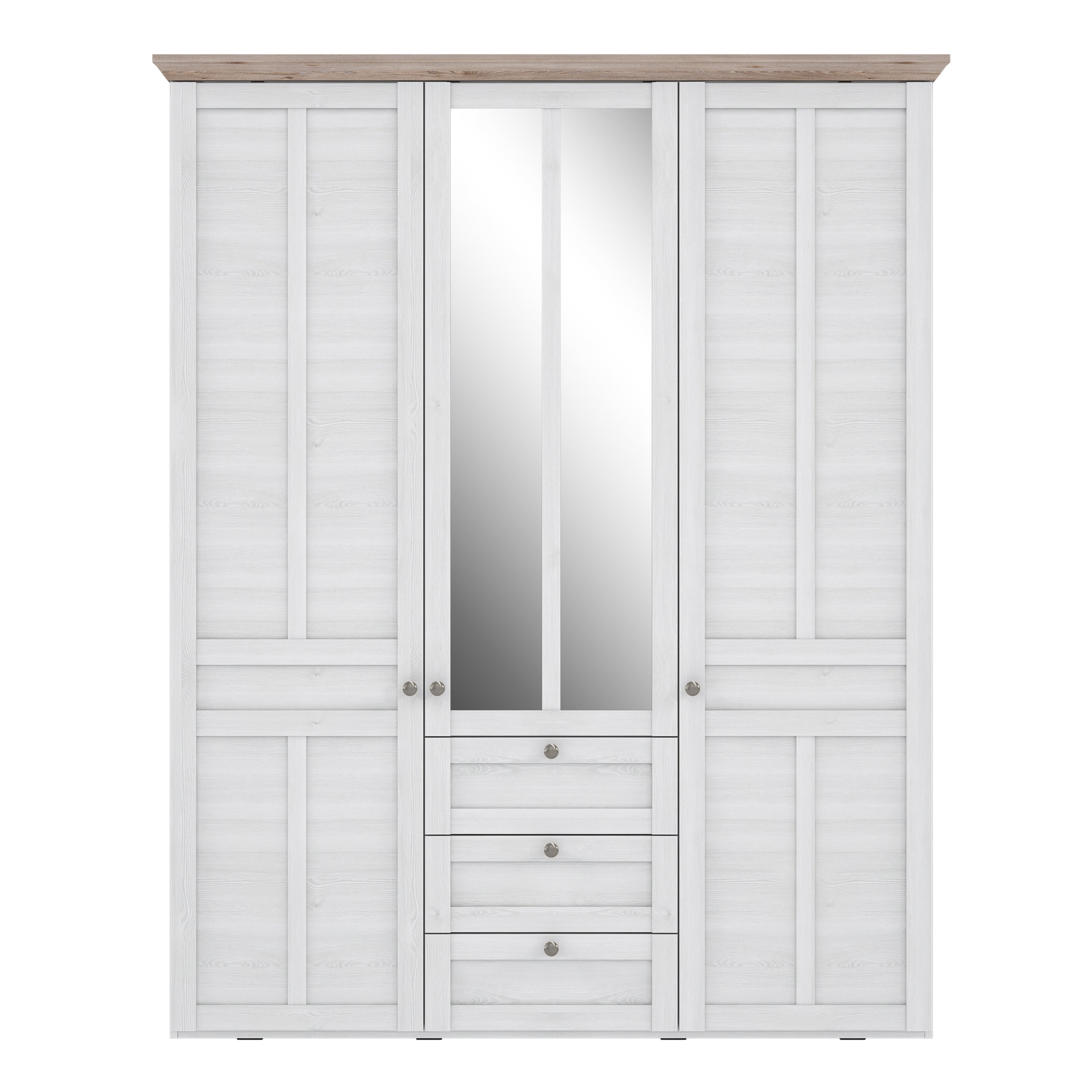 Illoppa Wardrobe in Snowy Oak/Oak Nelson