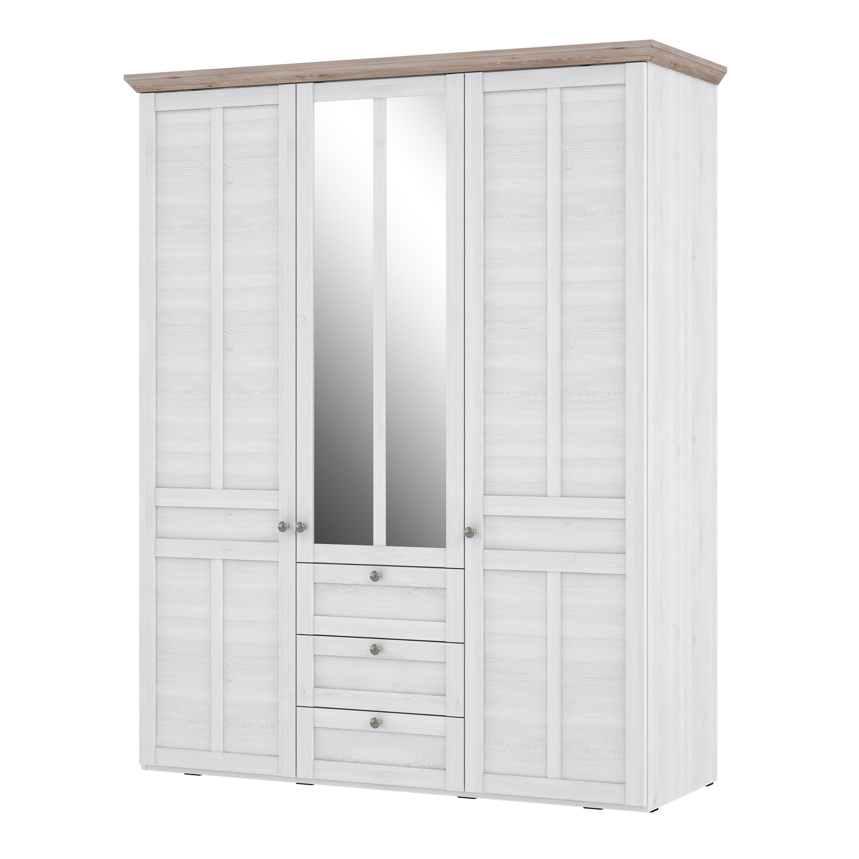 Illoppa Wardrobe in Snowy Oak/Oak Nelson