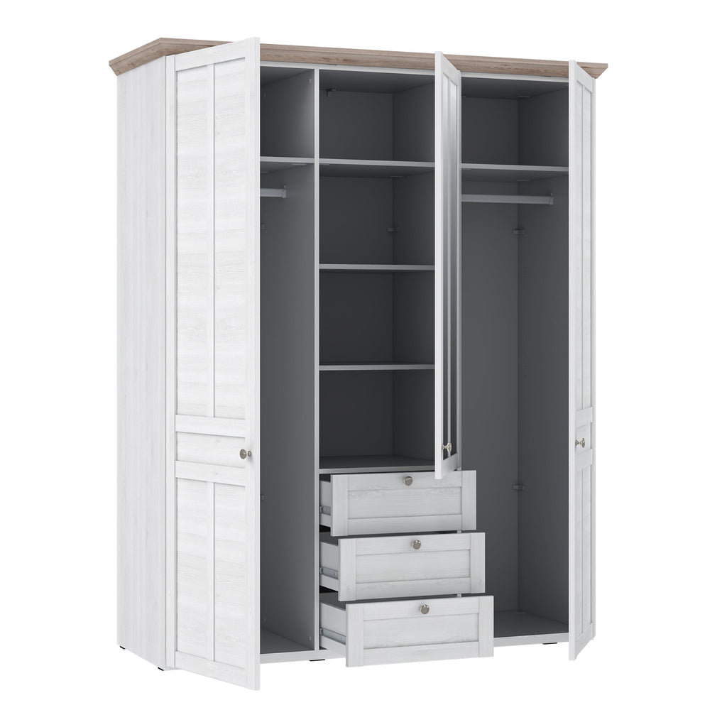 Illoppa Wardrobe in Snowy Oak/Oak Nelson