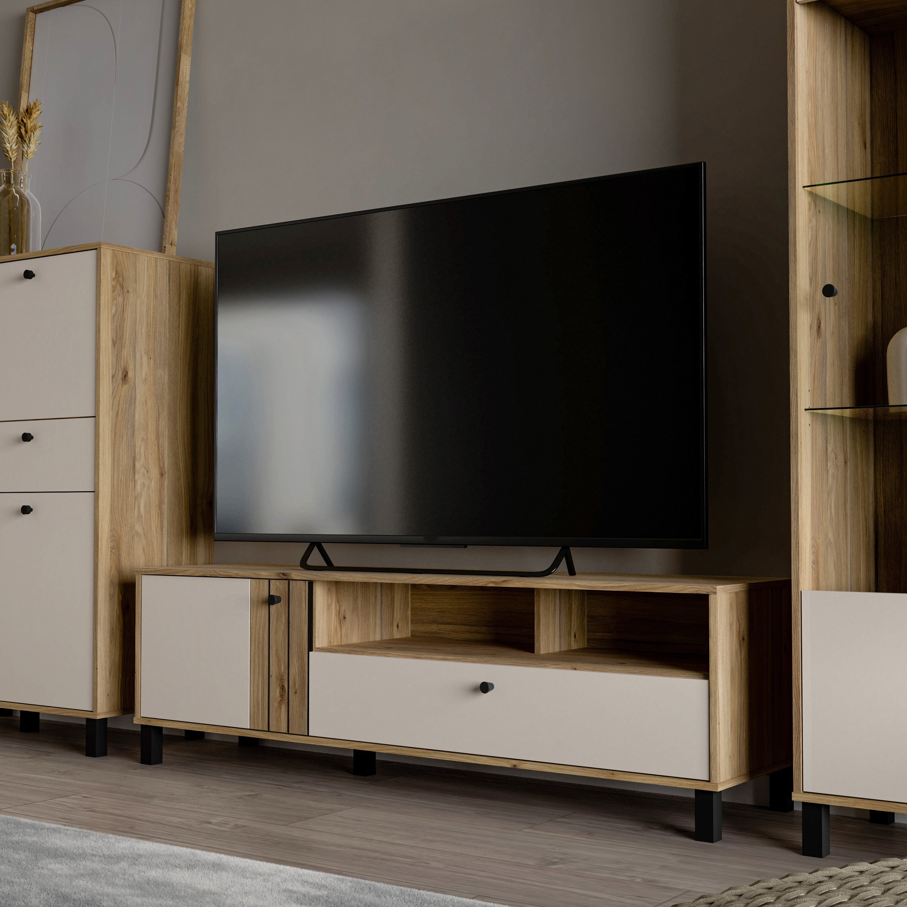 Grafton TV Unit n Cream and Oak