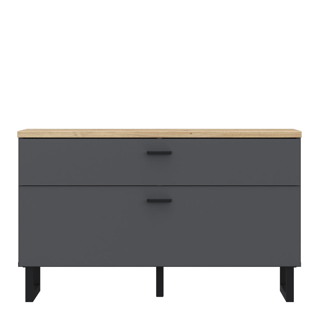 Klara TV Unit with 1 Drawer 1 Flip Door in Grey and Oak