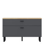Klara TV Unit with 1 Drawer 1 Flip Door in Grey and Oak