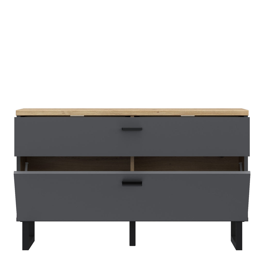 Klara TV Unit with 1 Drawer 1 Flip Door in Grey and Oak