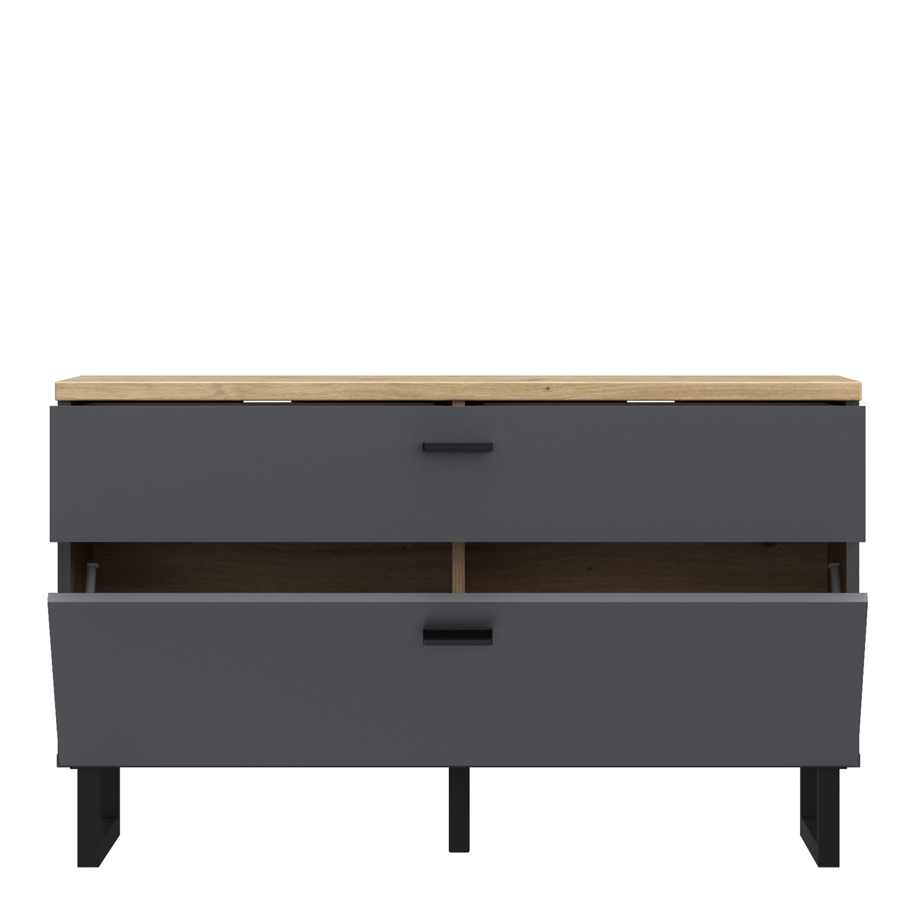 Klara TV Unit with 1 Drawer 1 Flip Door in Grey and Oak
