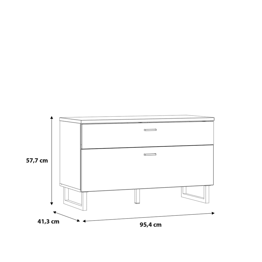Klara TV Unit with 1 Drawer 1 Flip Door in Grey and Oak