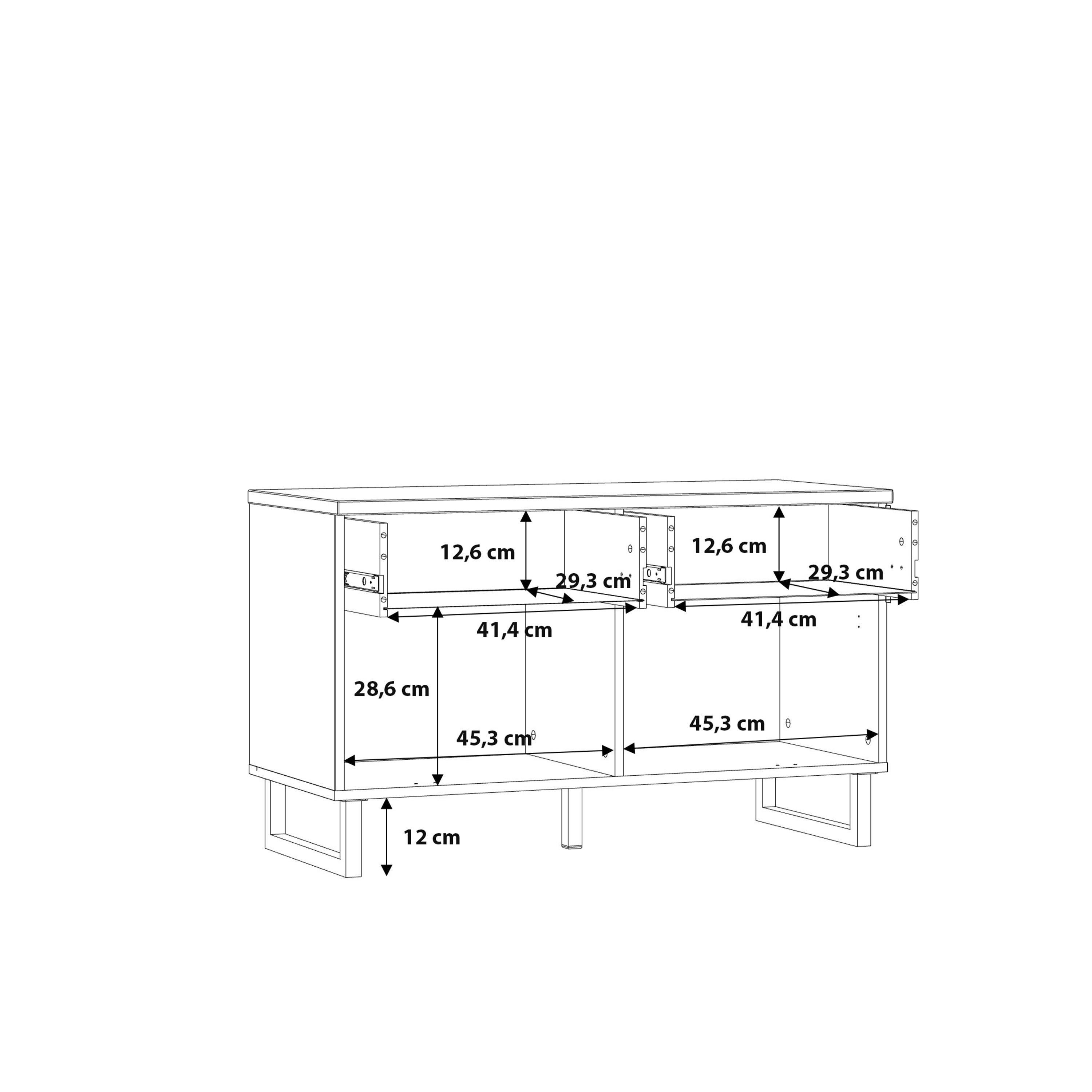 Klara TV Unit with 1 Drawer 1 Flip Door in Grey and Oak