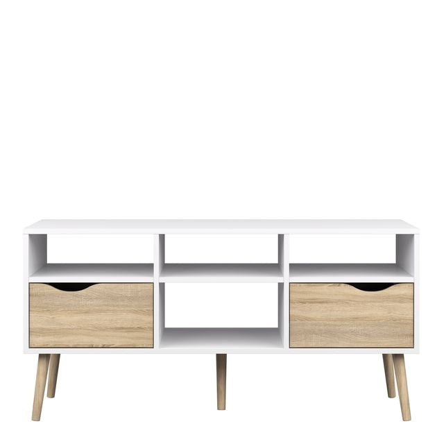 Oslo TV Unit Wide 2 Drawers 4 Shelves